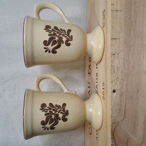 Village by Pfaltzgraff Stoneware Pedestal Mugs set of 2